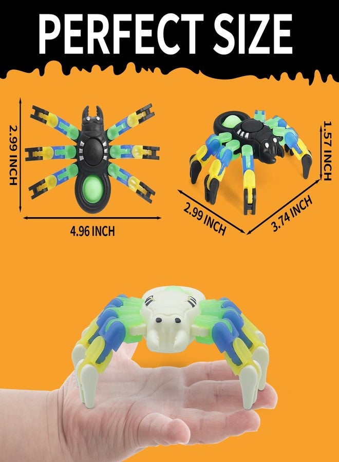 LENDOD Halloween Spider Transformable Fidget Toys - Halloween Party Favors Bulk for Kids and Adults, Glow in The Dark, Halloween Treat Bags Gifts, Pop Sensory Fidget Toys & Home Party Decor-15PCS - Image 2